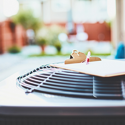 Air conditioner with clipboard and paper