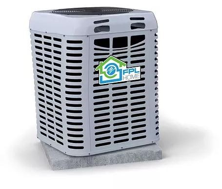 Air conditioner with FPL Home logo